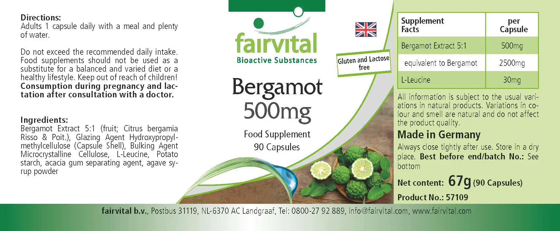 Bergamot Extrakt 500mg