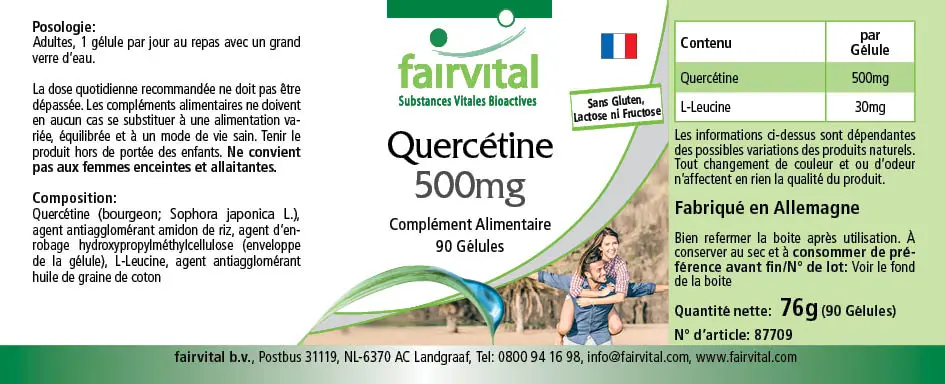 Quercetine 500mg - 90 capsules