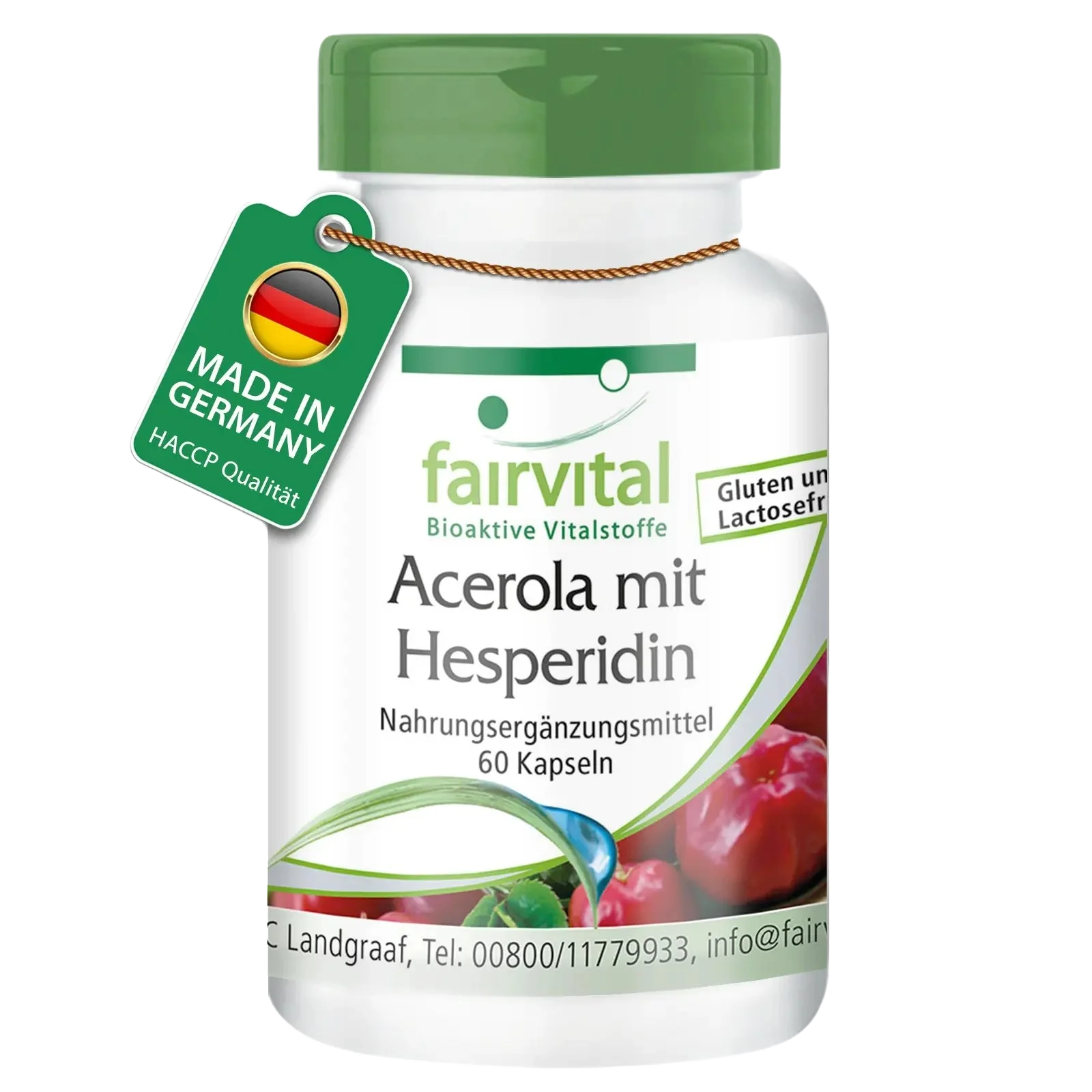Acerola mit Hesperidin und Vitamin C-60 Kapseln - Hochdosiert und Vegan | Fairvital Acerola mit Hesperidin und Vitamin C-60 Kapseln - Hochdosiert und Vegan | Fairvital