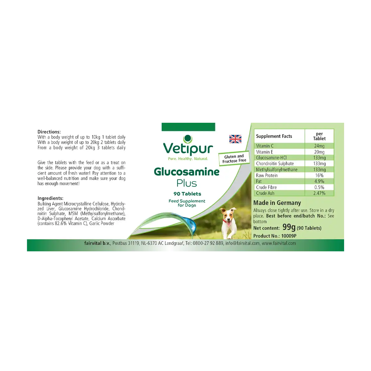Glucosamine Plus - 90 tabletten voor honden | Vetipur