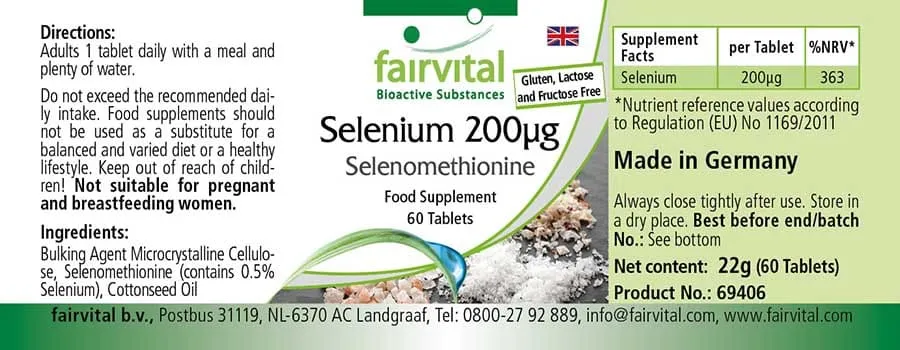 Selen 200µg aus Selenomethionin - 60 Tabletten