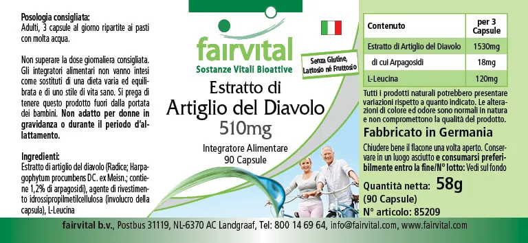 Estratto di Artiglio del Diavolo 510mg – 90 Capsule