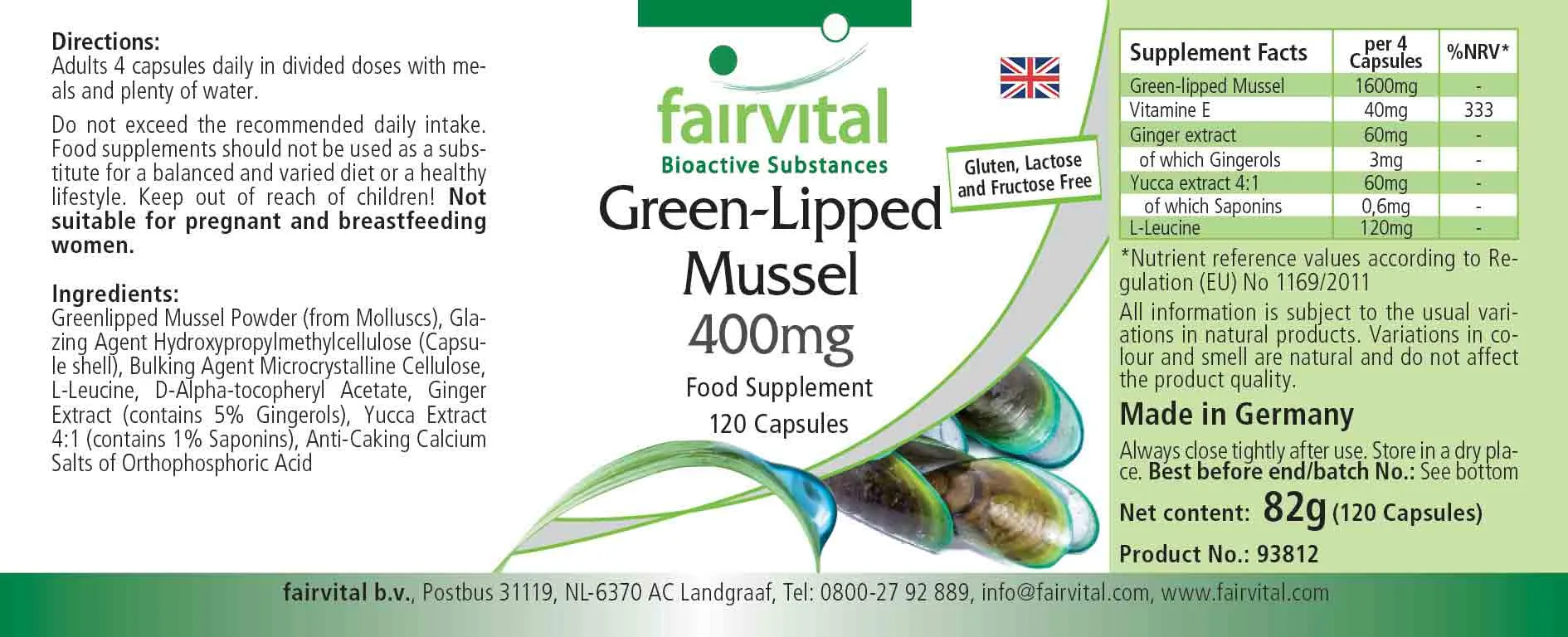 Green-lipped mussel 400mg - 120 capsules