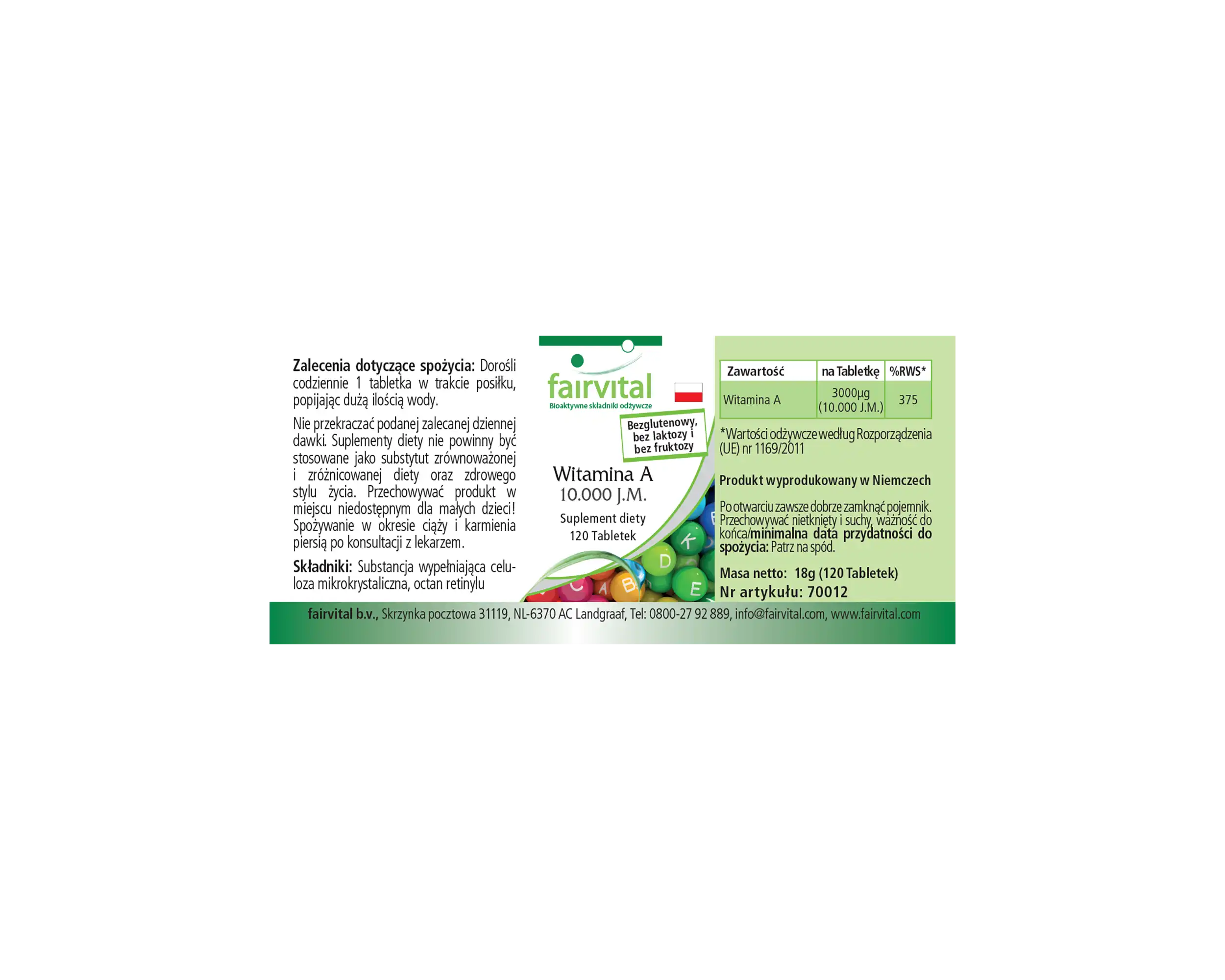 Vitamin A 10,000 IU – 120 Tablets | Fairvital