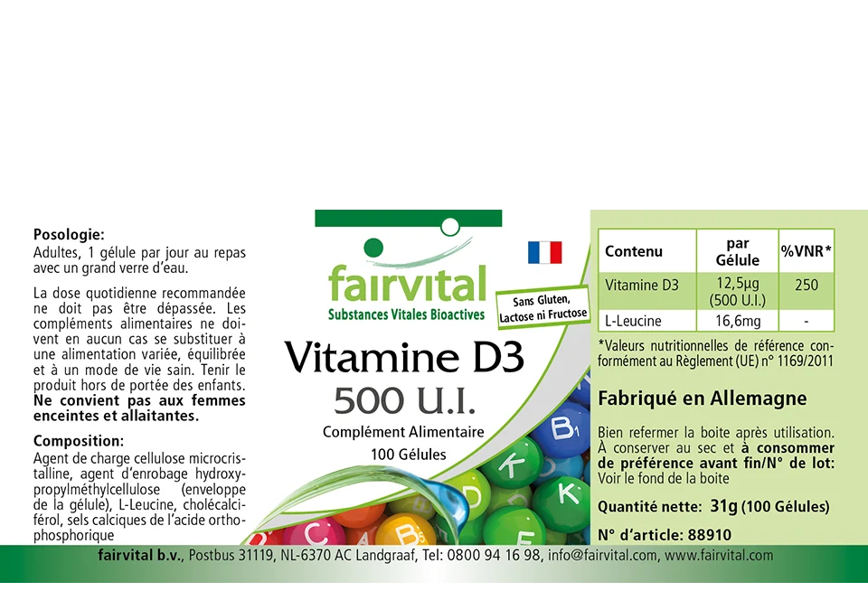 Vitamina D3 500 U.I. - 100 capsule