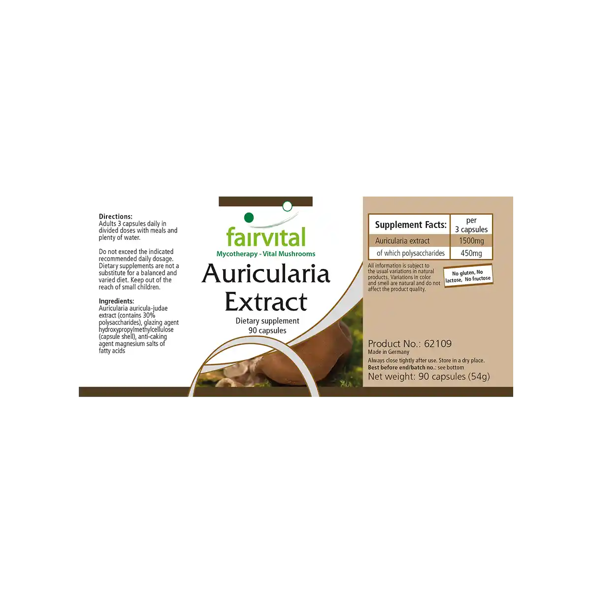 Extrait d'Auricularia 500mg - 90 gélules