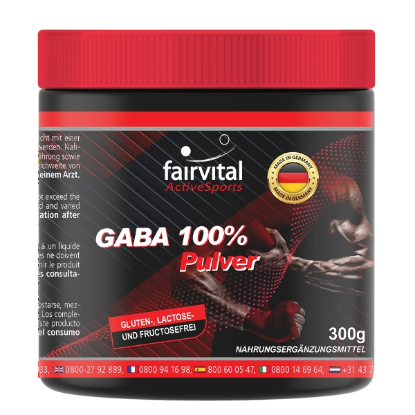 GABA 300g Pulver - 100% reine Gamma-Aminobuttersäure - Vegan | Fairvital GABA 300g Pulver - 100% reine Gamma-Aminobuttersäure - Vegan | Fairvital