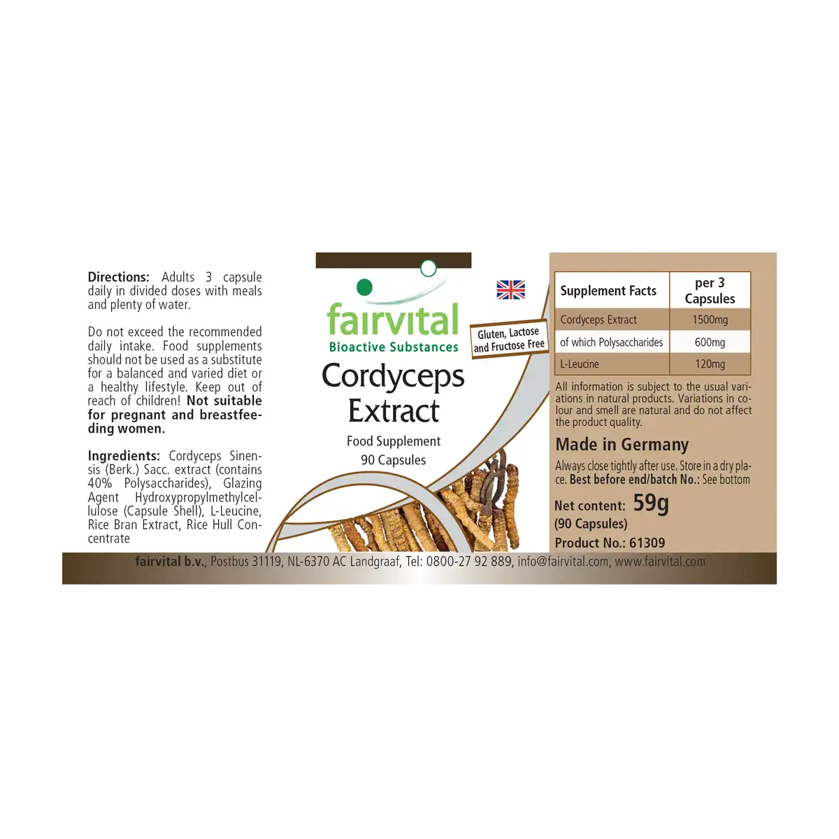 Extrait de Cordyceps - 90 gélules