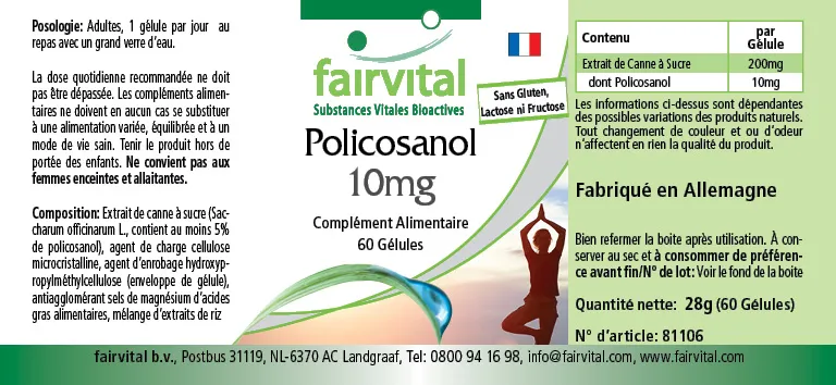 Policosanol 10mg - 60 gélules Policosanol 10mg - 60 gélules