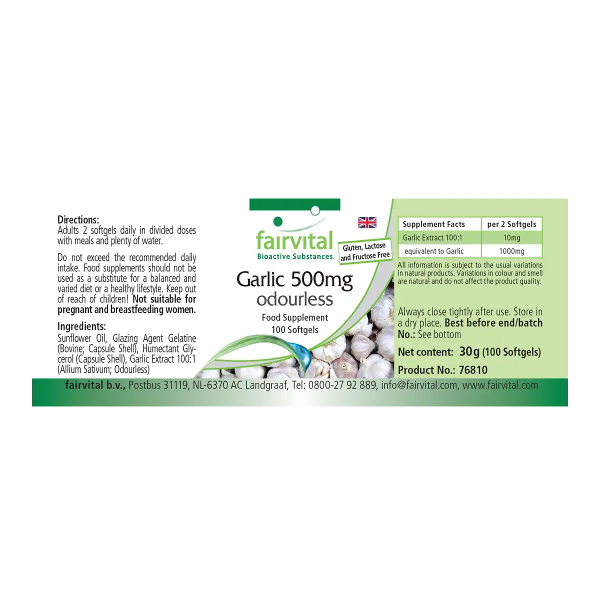 Aglio inodore – 500mg – 100 Softgel