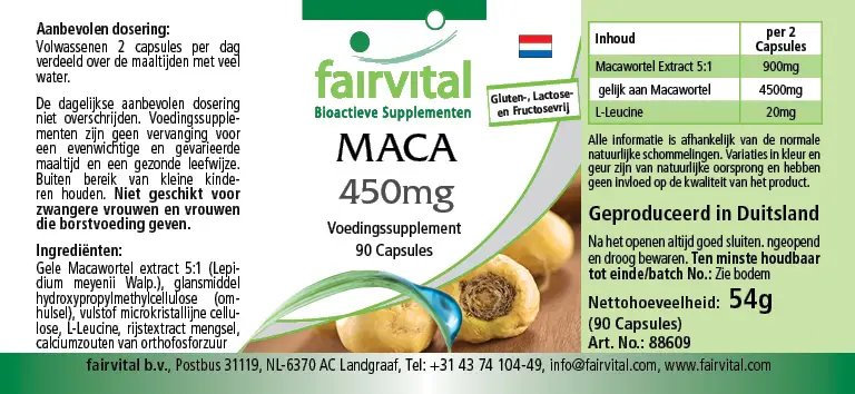 Maca 450mg - 90 capsules