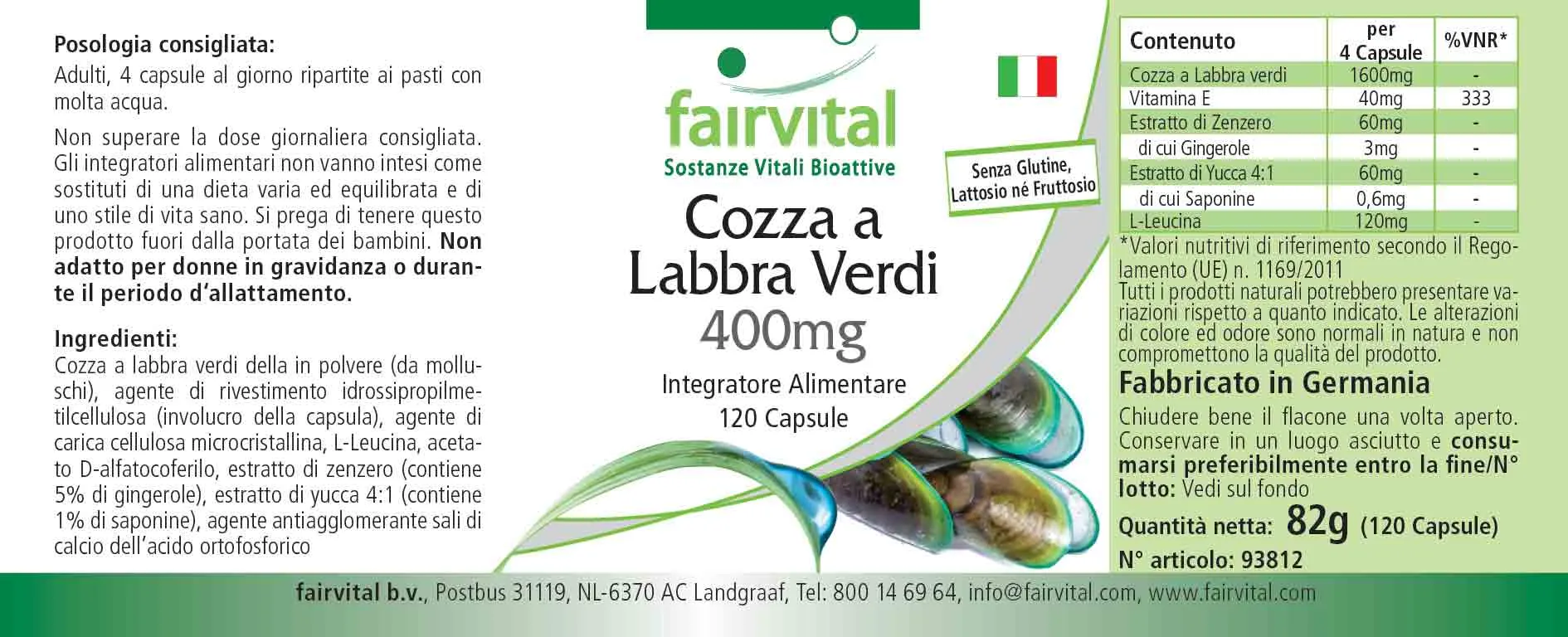 Estratto di cozza verde – 120 Capsule