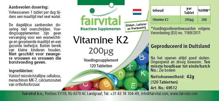 Vitamine K2 200µg - 120 comprimés