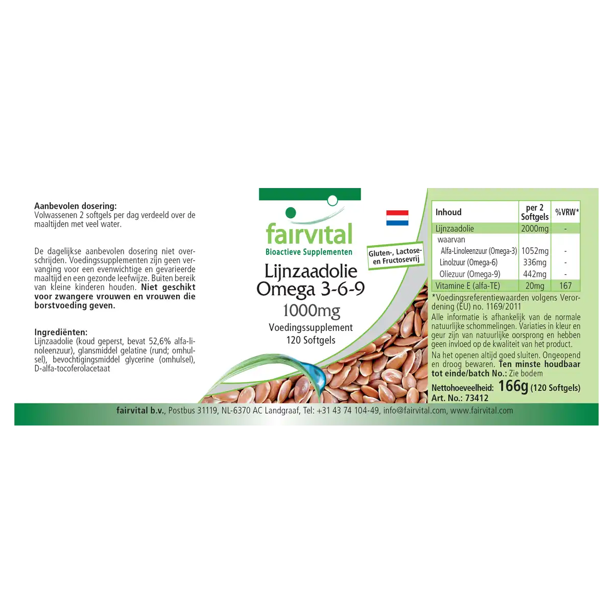 Flax seed oil linseed oil omega-3-6-9 - 120 softgels