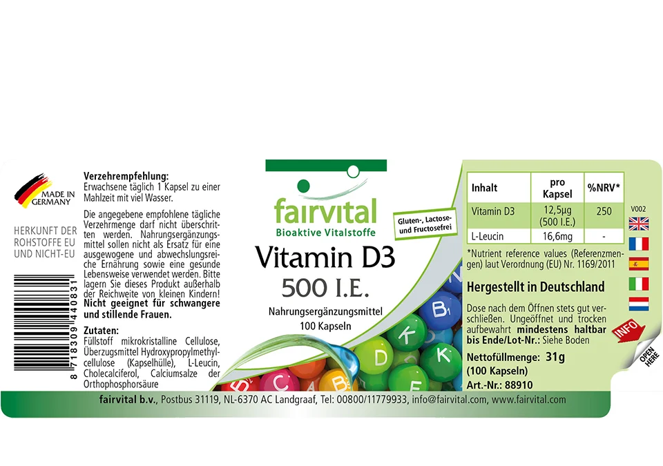 Vitamin D3 500 I.E. 100 Kapseln