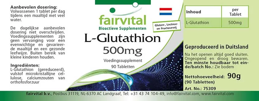 L-Glutathion 500mg - 90 tabletten