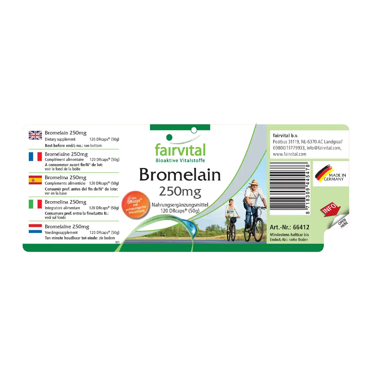 Bromelaïne 250mg - 120 DRCaps®, gastroresistent