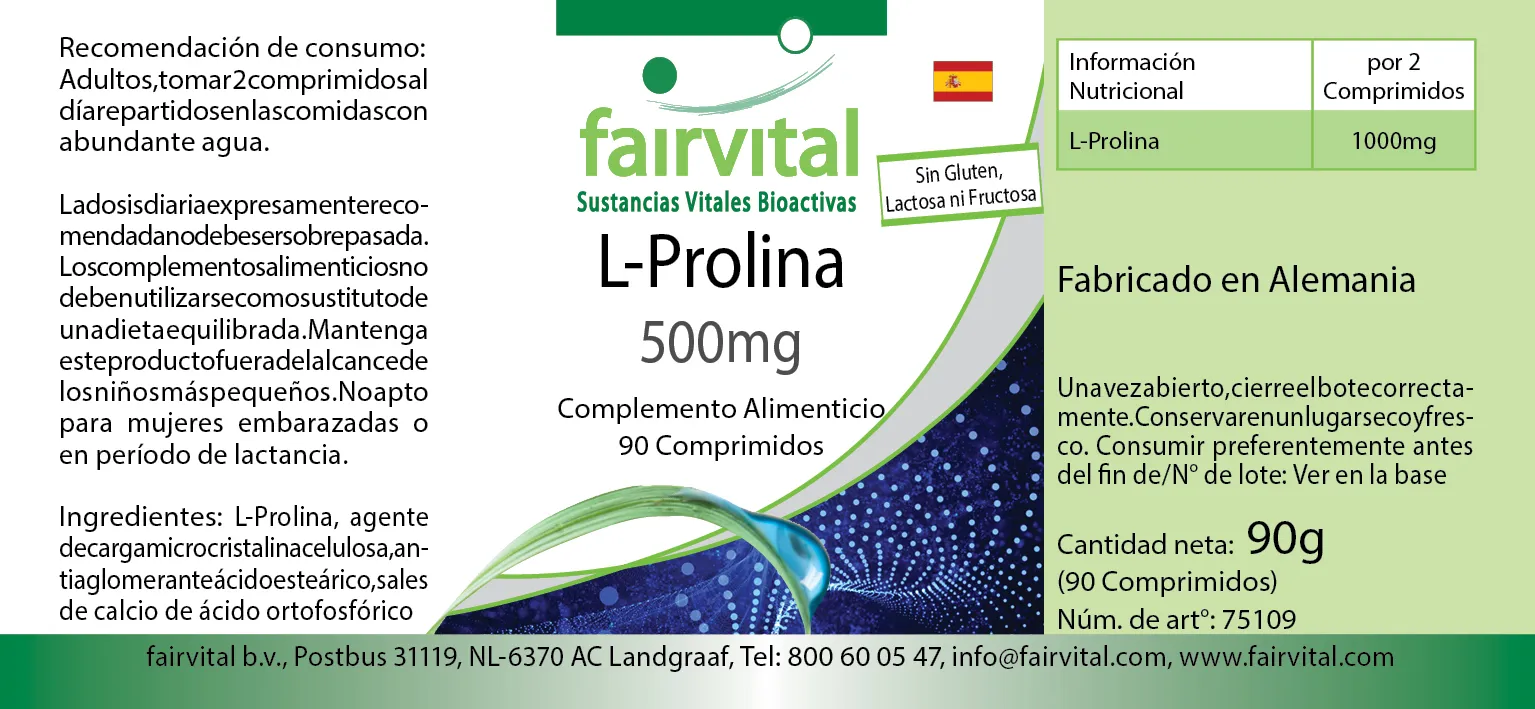 L-Proline 500mg - 90 comprimés