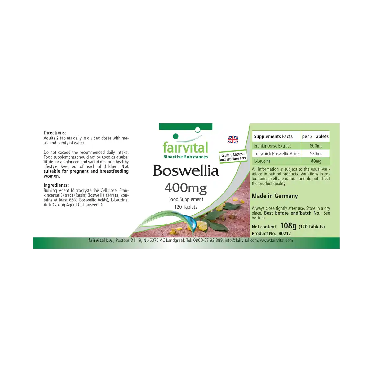 Boswellia frankincense 400mg – 120 tablets