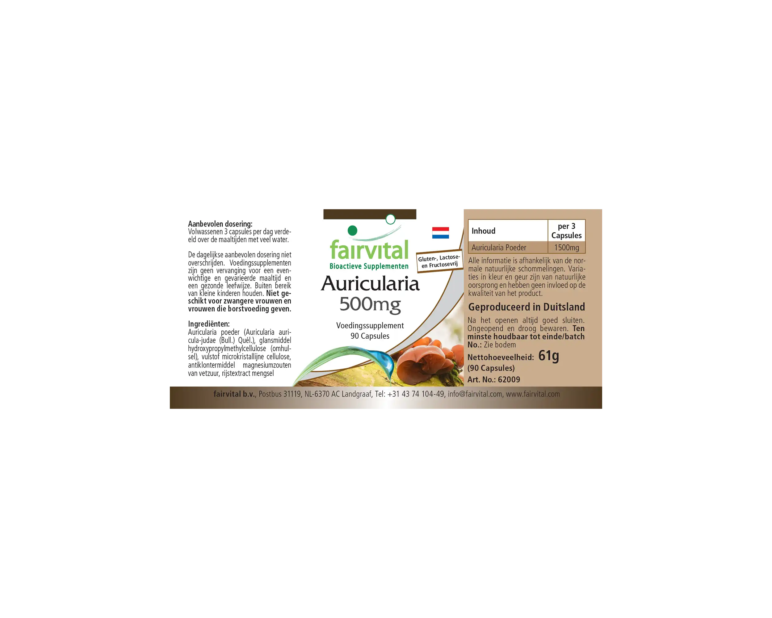 Auricularia 500mg - 90 capsule