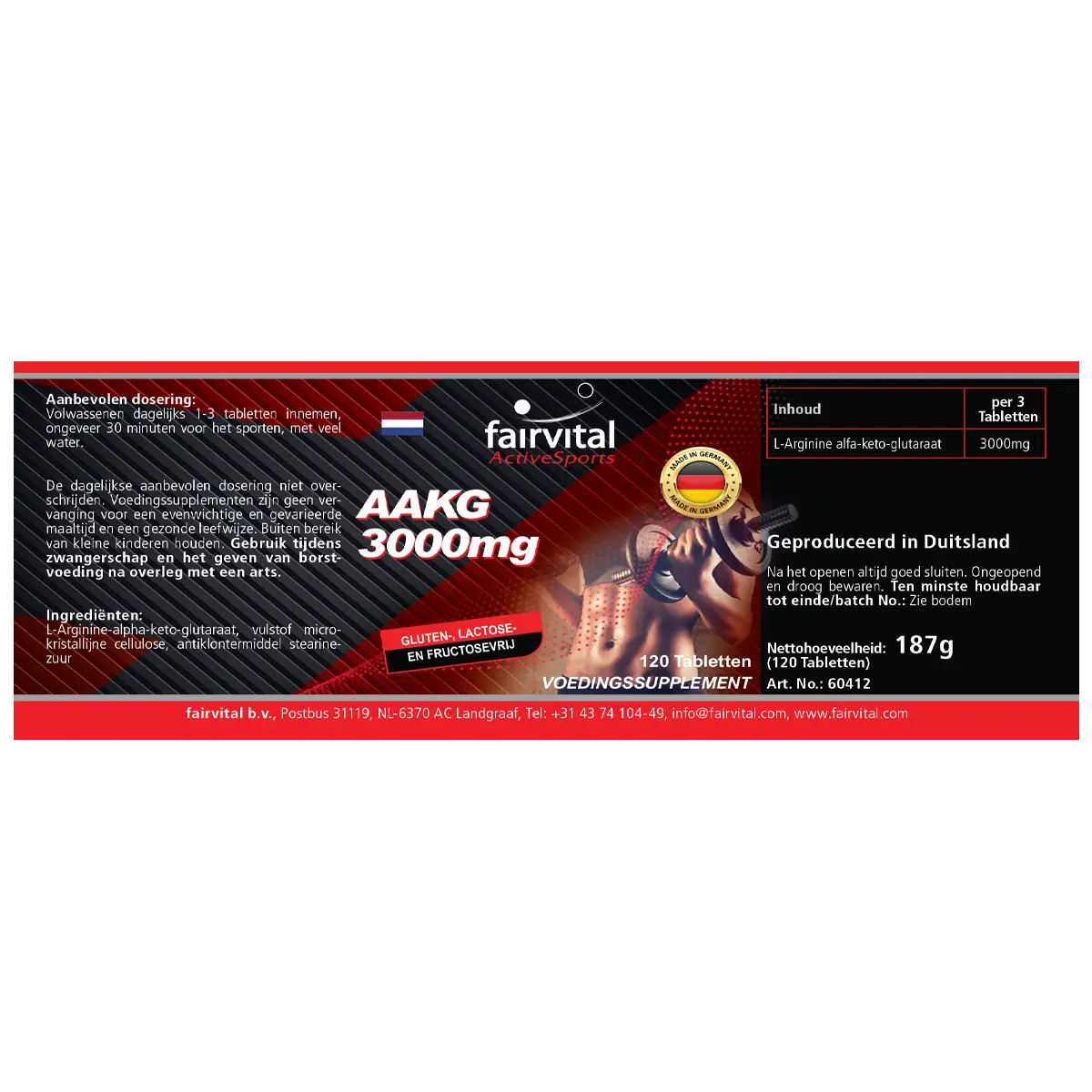 AAKG 3000mg L-Arginine alfa-ketoglutaraat - 120 tabletten