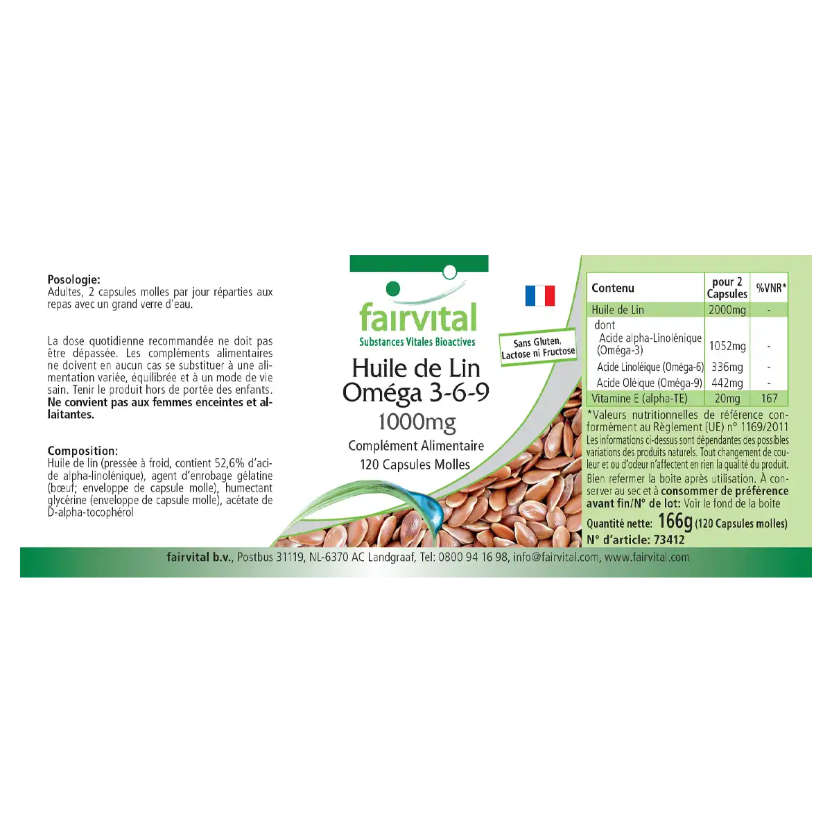 Olio di Lino Omega 3-6-9 – 1000mg - 120 Softgels