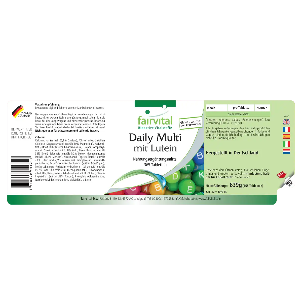 Daily Multi mit Lutein 365 Tabletten