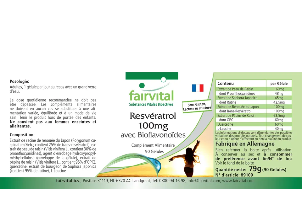 Resveratrol 100mg mit Bioflavonoiden - 90 Kapseln - Hochdosiert und Vegan | Fairvital Resveratrol 100mg mit Bioflavonoiden - 90 Kapseln - Hochdosiert und Vegan | Fairvital