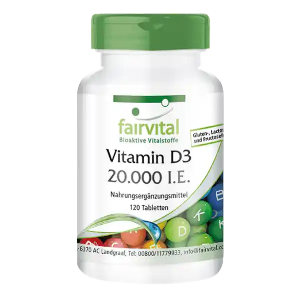 Vitamine D3 20000 I.U. - 120 tabletten