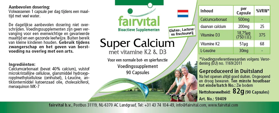 Super Calcium avec les vitamines K2 et D3