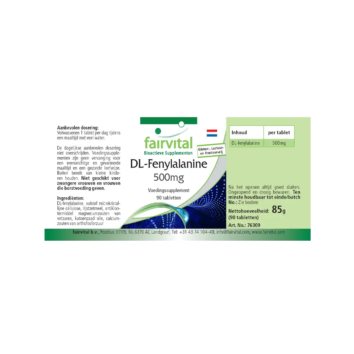 DL-Phénylalanine 500mg - 90 comprimés