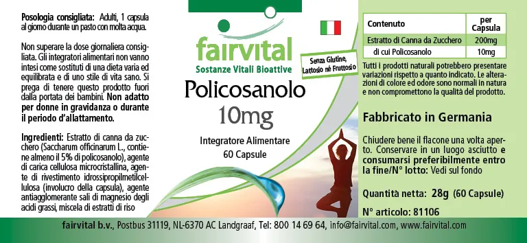 Policosanol 10mg - 60 gélules Policosanol 10mg - 60 gélules