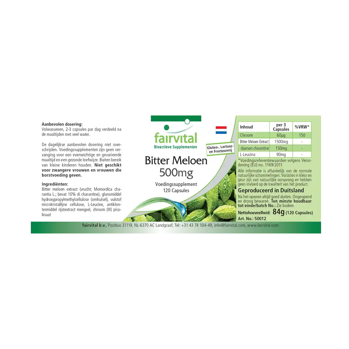 Bittere Meloen 500mg met Chroom