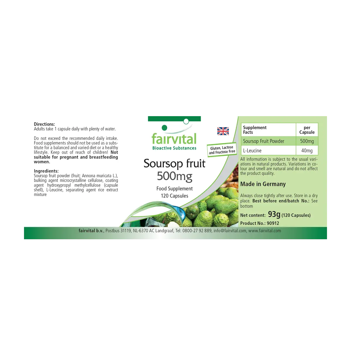 Fruit de Graviola 500mg - 120 gélules Fruit de Graviola 500mg - 120 gélules