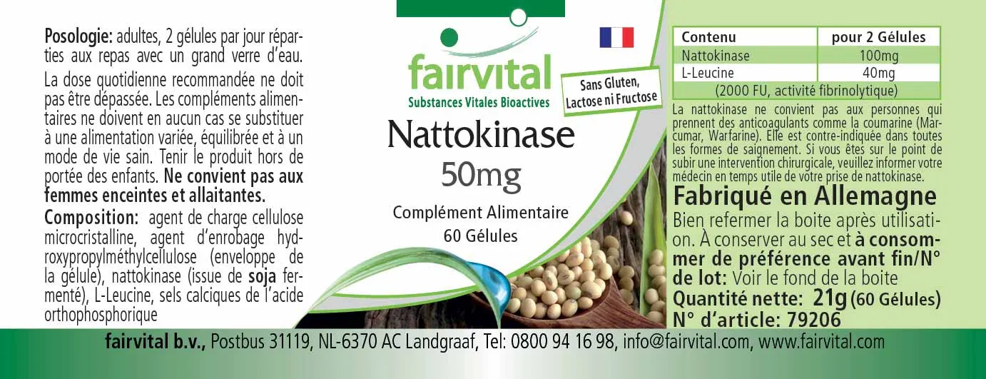 Nattokinase 50mg - 60 capsules