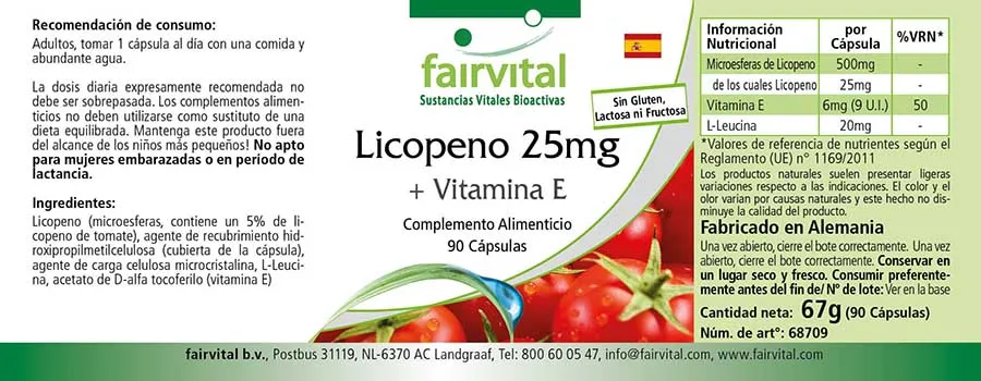 Licopene 25mg + Vitamina E - 90 Capsule