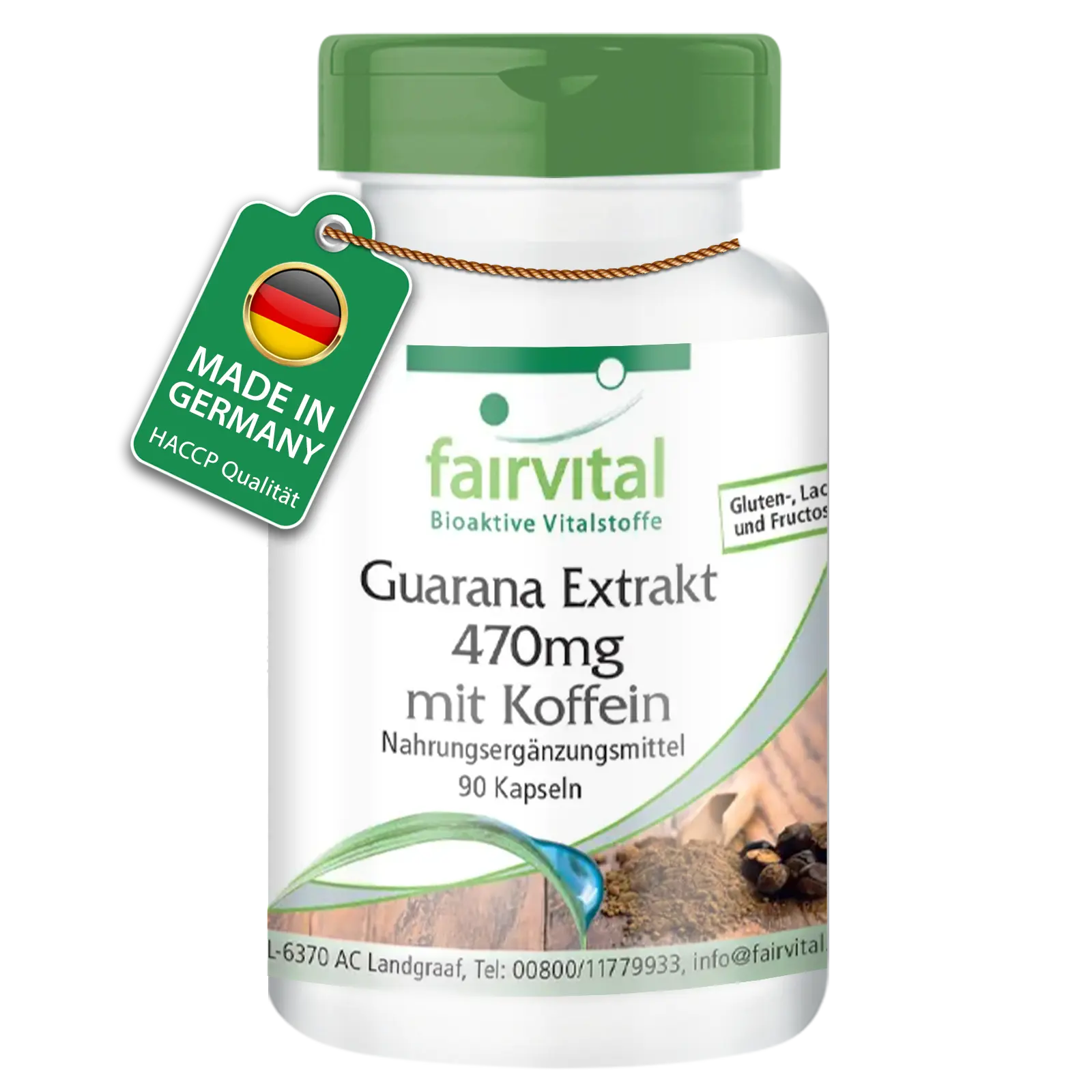 Guarana Extrakt 470mg mit Koffein - 90 Kapseln - Hochdosiert und Vegan | Fairvital Guarana Extrakt 470mg mit Koffein - 90 Kapseln - Hochdosiert und Vegan | Fairvital
