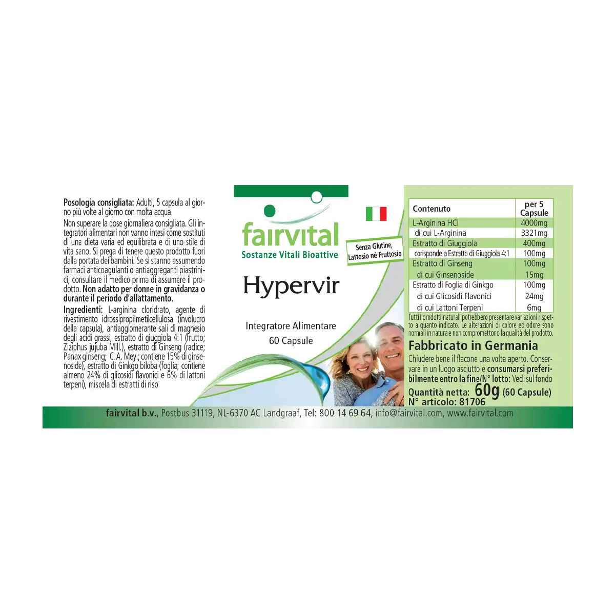 Hypervir - 60 Kapseln - mit Gingko & Ginseng - Hochdosiert und Vegan | Fairvital Hypervir - 60 Kapseln - mit Gingko & Ginseng - Hochdosiert und Vegan | Fairvital