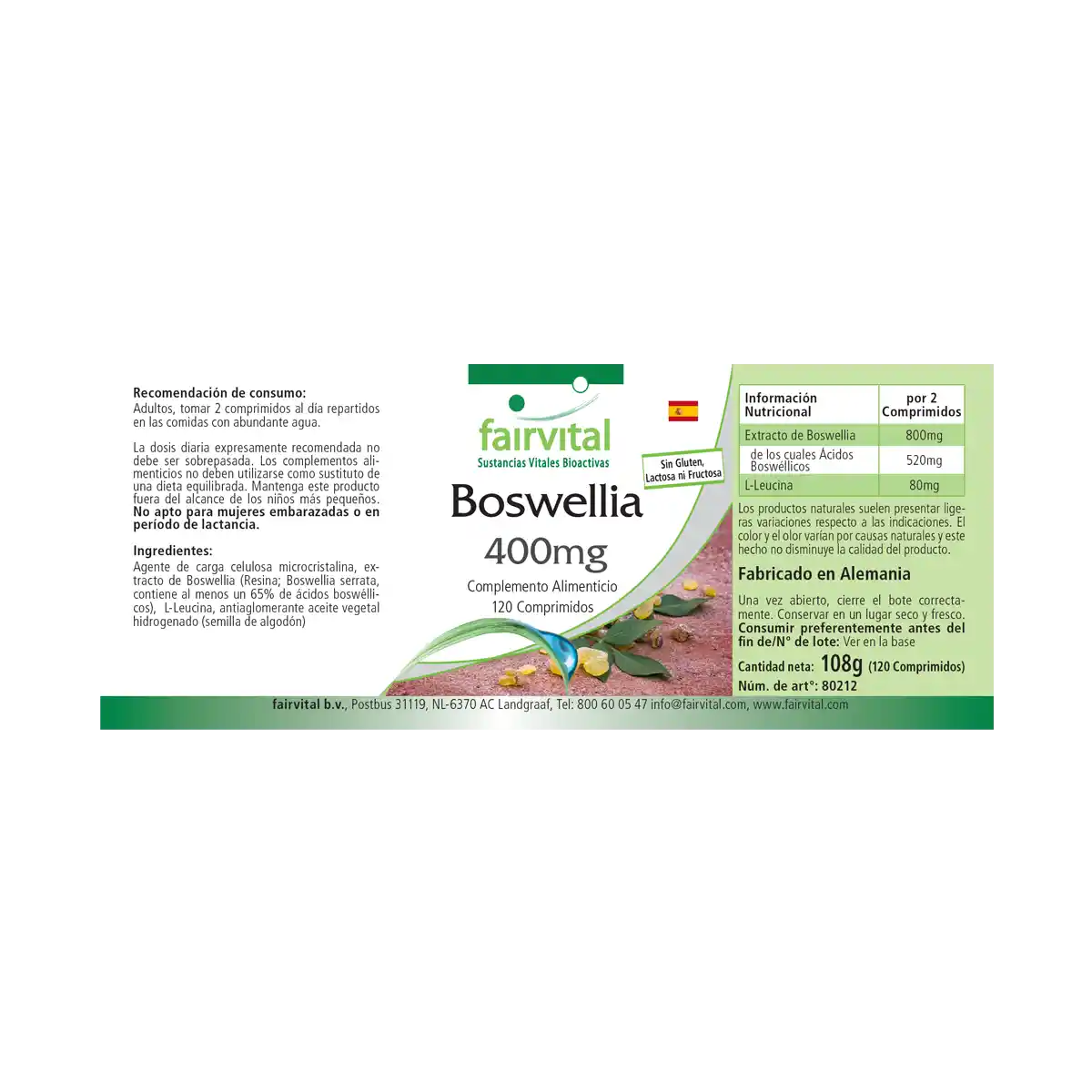 Boswellia wierook 400mg - 120 tabletten