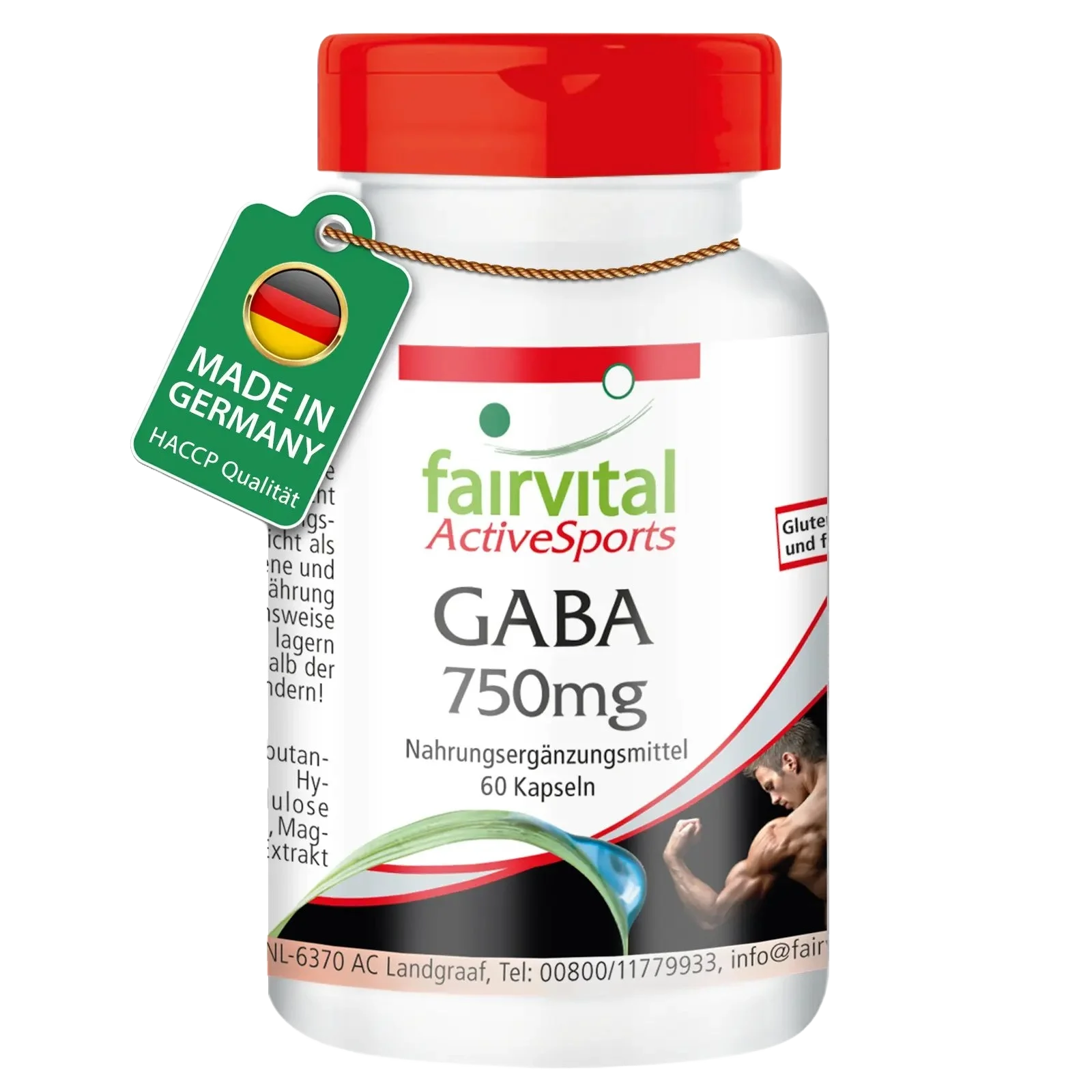 GABA 750mg - 60 Kapseln - Gamma-Aminobuttersäure - Hochdosiert und Vegan | Fairvital GABA 750mg - 60 Kapseln - Gamma-Aminobuttersäure - Hochdosiert und Vegan | Fairvital