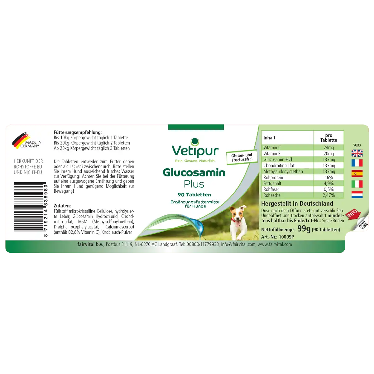 Glucosamine Plus - 90 tabletten voor honden | Vetipur