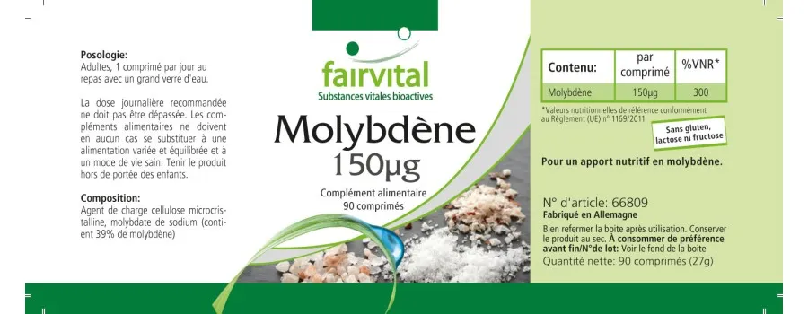 Molybdenum 150µg - 90 tablets
