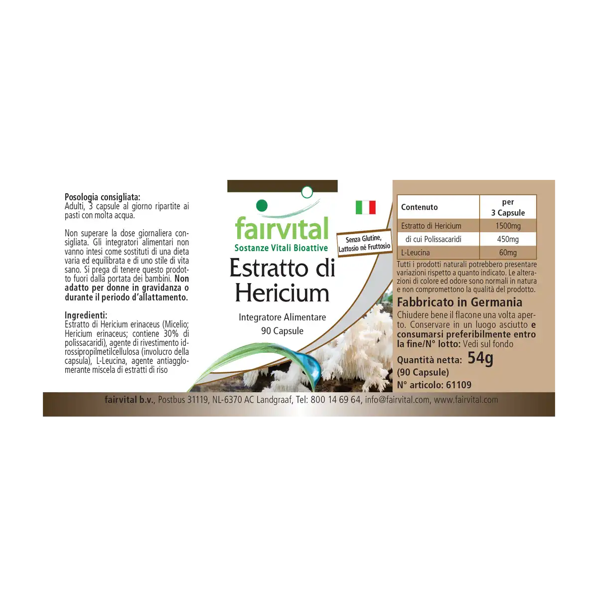 Estratto di Hericium 90 capsule