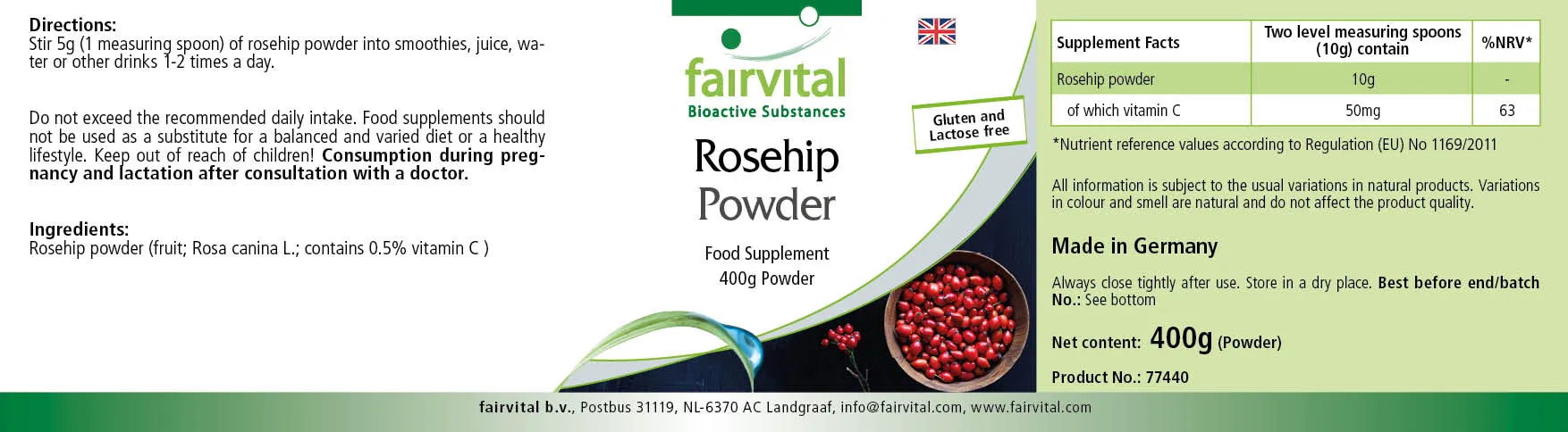 Rosehip powder - 400g
