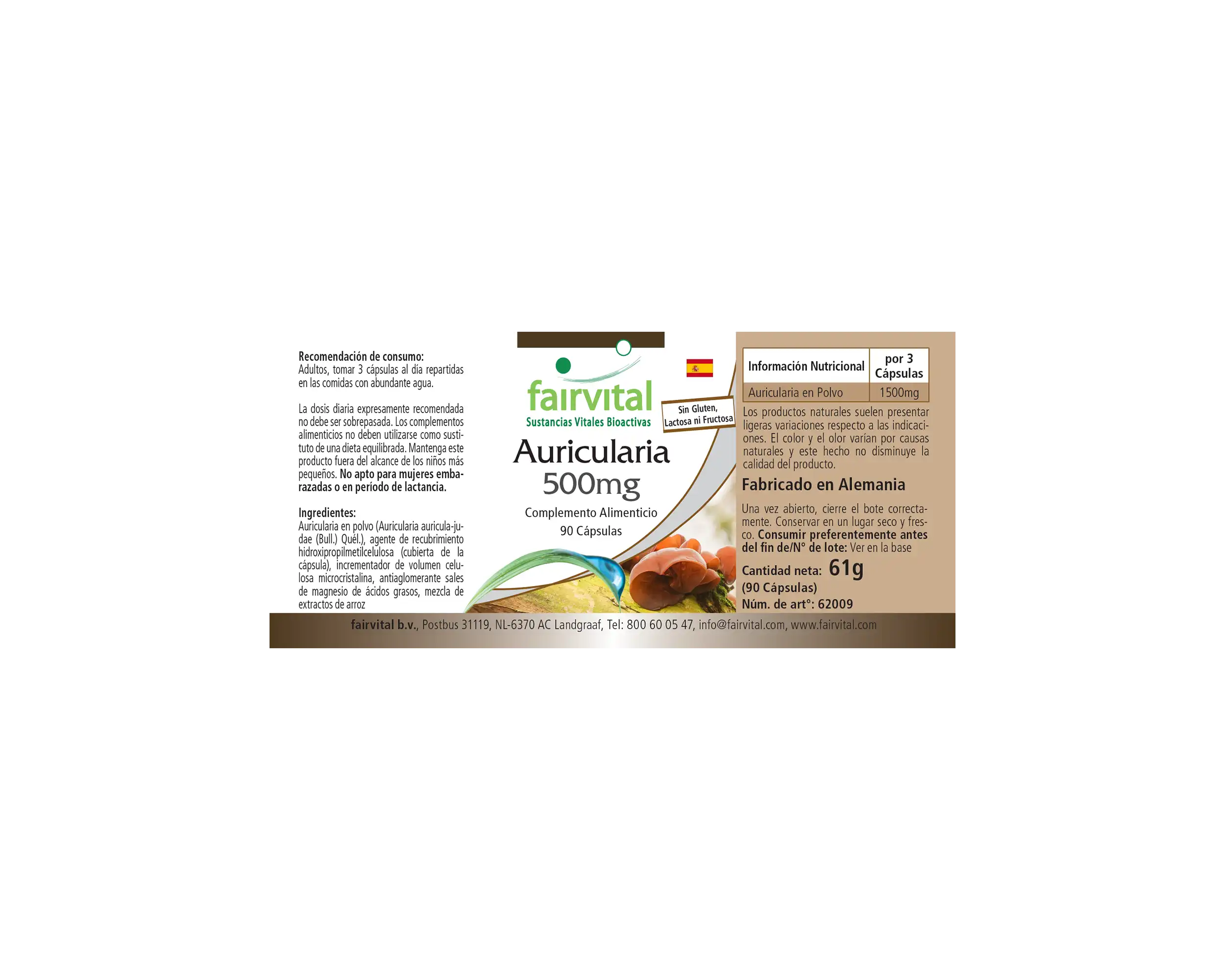 Auricularia 500mg - 90 capsule