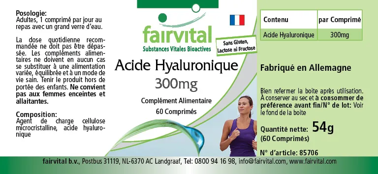 Hyaluronic acid 300mg - 60 tablets