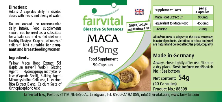 Maca 450mg - 90 capsules