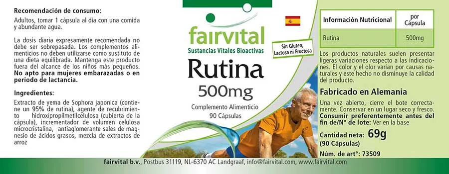 Rutina 500mg - Vitamina P - 90 capsule