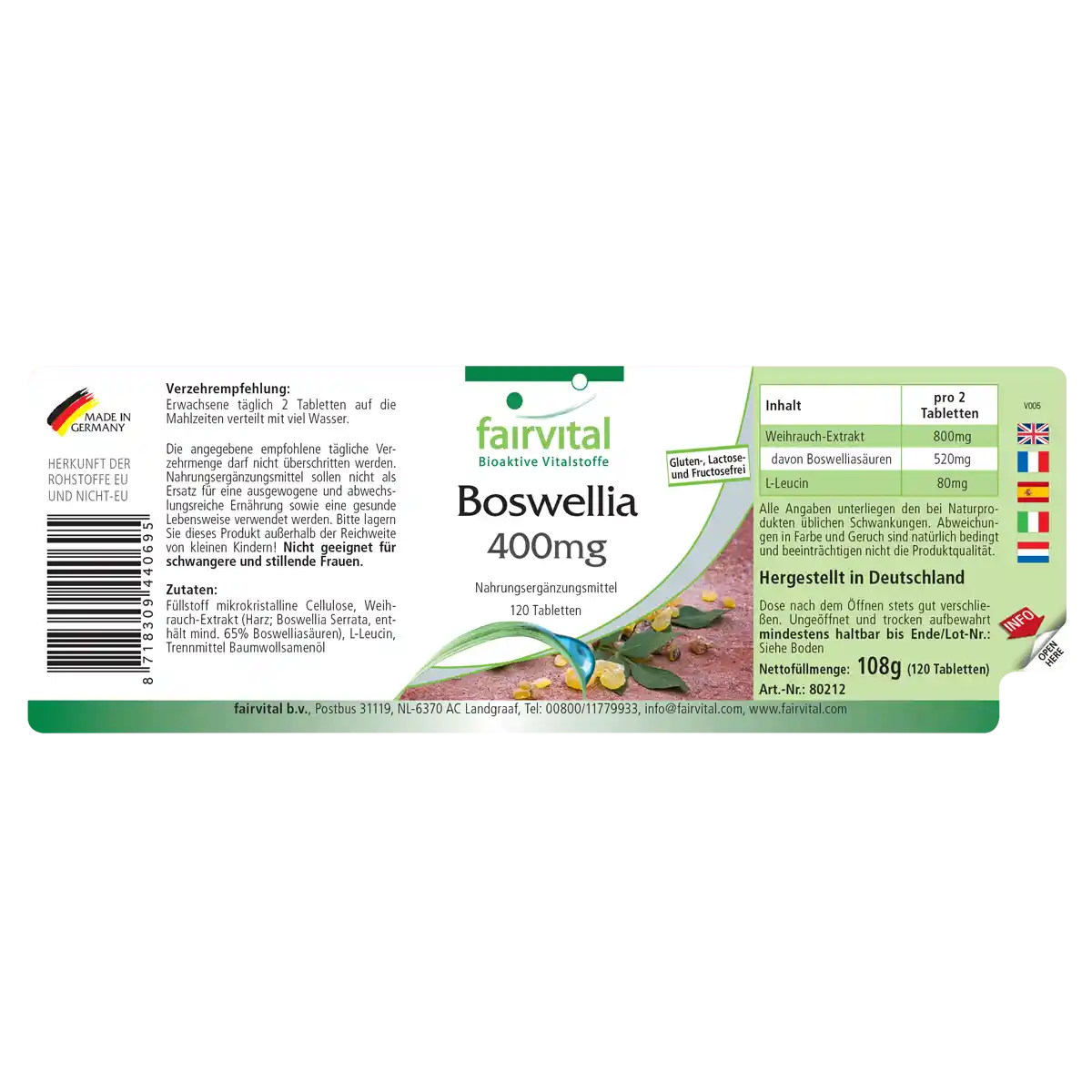 Boswellia wierook 400mg - 120 tabletten