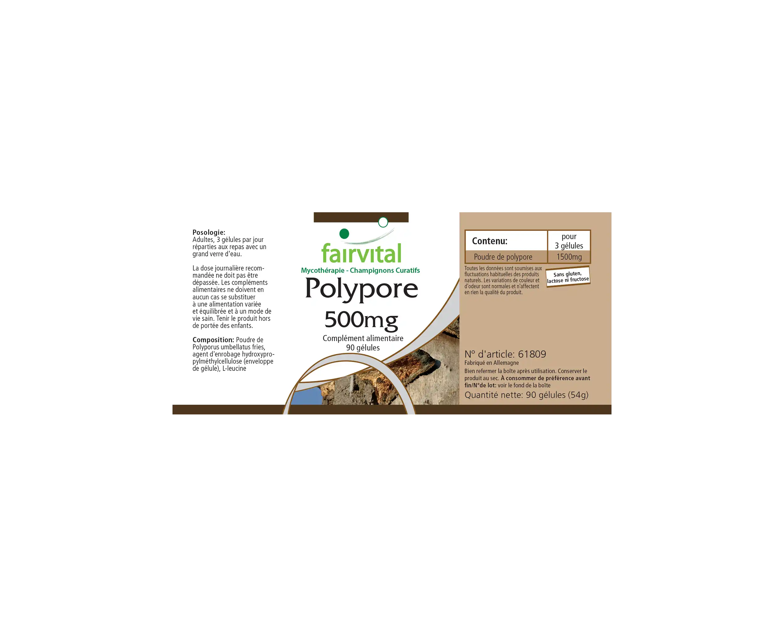 Poliporo - Il puro fungo 500mg - 90 capsule